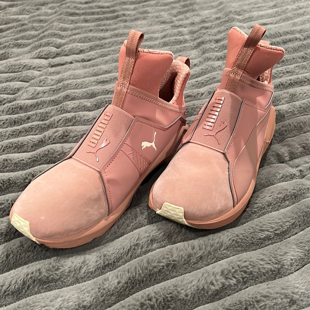 Pink Puma Hightop Slip-on Sneakers